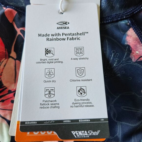 AXESEA Woman Size 12 Rash-Guard Swim Suit UPF 50+ Floral NWT Back Zip Surfer Sea - Picture 7 of 11